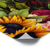 Rustikale Sonnenblume und Rose Begrüßungszeichen Poster (Ecke)