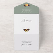 Rustikale Sonnenblume und Rose mit UAWG Wedding All In One Einladung (Außenbereich)