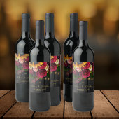 Rustikale Sonnenblume und Rose personalisierte Hoc Weinetikett