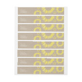 Rustikale Sonnenblume-Verpackung um Rundum-Adressaufkleber (Bogen)