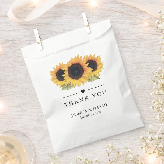 Rustikale Sonnenblume Vielen Dank für Ihre Hochzei Geschenktütchen (Ausgeschnitten)