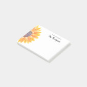 Rustikale Sonnenblume vom Schreibtisch des Lehrers Post-it Klebezettel (angewinkelt)