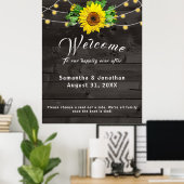 Rustikale Sonnenblume w Lights Wedding Poster (Heimbüro)