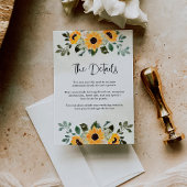 Rustikale Sonnenblume | Watercolor Wedding Details Begleitkarte