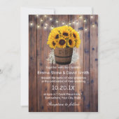 Rustikale Sonnenblume Wein Barrel String Lights Ho Einladung (Vorderseite)
