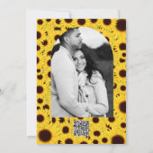 Rustikale Sonnenblume Weinbräune Einladung Hochzei (Rückseite)