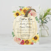 Rustikale Sonnenblume Weiße Kürbis Einladung (Stehend Vorderseite)