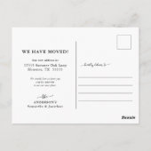 Rustikale Sonnenblume Wir haben neue Adresse Postk Postkarte (Rückseite)