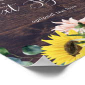 Rustikale Sonnenblume | Wood Custom Text Sign Poster (Ecke)