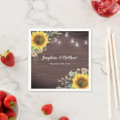 Rustikale Sonnenblume Wood Jar Lights Hochzeit Serviette (Beispiel)