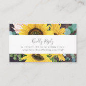 Rustikale Sonnenblume | Wood Wedding Website UAWG Begleitkarte (Vorderseite)