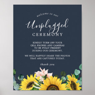Rustikale Sonnenblume   Zeremoniell-Zeichen der Ma Poster