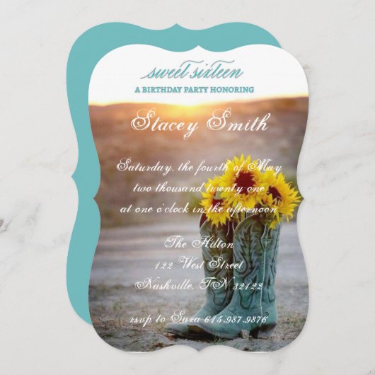 Rustikale Sonnenblume zum Geburtstag Einladung (Vorne/Hinten)