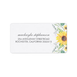 Rustikale Sonnenblumen Adressaufkleber