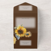Rustikale Sonnenblumen auf ausgeblendetem Braun All In One Einladung (Außenbereich)