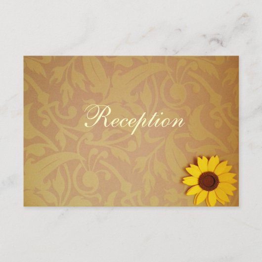 Rustikale Sonnenblumen auf Damask Weditation Set Begleitkarte (Vorderseite)