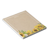 Rustikale Sonnenblumen auf dem Kraftnotentuch Notizblock (angewinkelt)