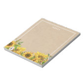 Rustikale Sonnenblumen auf dem Kraftnotentuch Notizblock (Rotiert)