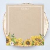 Rustikale Sonnenblumen auf dem Kraftnotentuch Notizblock