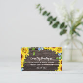 Rustikale Sonnenblumen auf dem Waldland Visitenkarte (Stehend Vorderseite)