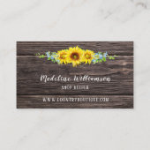 Rustikale Sonnenblumen auf dem Waldland Visitenkarte (Rückseite)