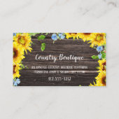 Rustikale Sonnenblumen auf dem Waldland Visitenkarte (Vorderseite)