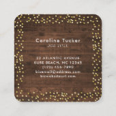 Rustikale Sonnenblumen auf der Boutique der Holzge Quadratische Visitenkarte (Rückseite)