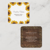 Rustikale Sonnenblumen auf der Boutique der Holzge Quadratische Visitenkarte (Vorne/Hinten)
