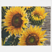 Rustikale Sonnenblumen auf der Tafel Print Fleecedecke (Vorderseite (Horizontal))