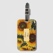 Rustikale Sonnenblumen auf der Tafel Print Gepäckanhänger (Vorderseite Vertikal)