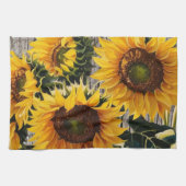 Rustikale Sonnenblumen auf der Tafel Print Geschirrtuch (Horizontal)