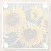 Rustikale Sonnenblumen auf der Tafel Print Glasuntersetzer (Rückseite)