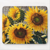 Rustikale Sonnenblumen auf der Tafel Print Mousepad (Vorne)