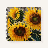Rustikale Sonnenblumen auf der Tafel Print Notizblock (Vorderseite)