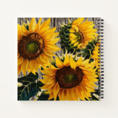 Rustikale Sonnenblumen auf der Tafel Print Notizblock (Rückseite)