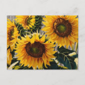 Rustikale Sonnenblumen auf der Tafel Print Postkarte (Vorderseite)