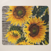 Rustikale Sonnenblumen auf der Tafel Print Sherpadecke (Vorderseite (Horizontal))