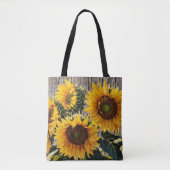 Rustikale Sonnenblumen auf der Tafel Print Tasche (Vorderseite)