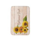 Rustikale Sonnenblumen auf Holz Badematte (Vorderseite Vertikal)