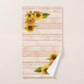 Rustikale Sonnenblumen auf Holz Badhandtuch Set (Handtuch)