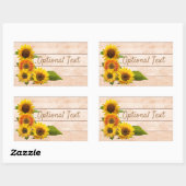 Rustikale Sonnenblumen auf Holz Rechteckiger Aufkleber (Blatt)