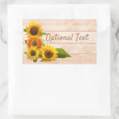 Rustikale Sonnenblumen auf Holz Rechteckiger Aufkleber (Tasche)
