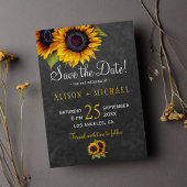 rustikale Sonnenblumen aus Chalkboard Save the Dat Save The Date