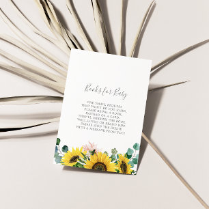 Rustikale Sonnenblumen-Baby-Shower-Bücher für Baby Begleitkarte