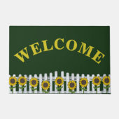 Rustikale Sonnenblumen Begrüßungstür Mat Fußmatte (Vorderseite)