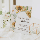 Rustikale Sonnenblumen Beige Hochzeit Signature Dr Sockelschild