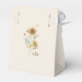 Rustikale Sonnenblumen Beige Hochzeit Vielen Dank Geschenkschachtel (Rückseite)