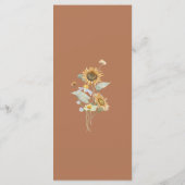 Rustikale Sonnenblumen Beige Hochzeitsmenü Menükarte (Rückseite)