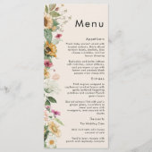 Rustikale Sonnenblumen Beige Hochzeitsmenü Menükarte (Vorderseite)
