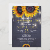 Rustikale Sonnenblumen beleuchten Haushalt Erwärmu Einladung (Vorderseite)